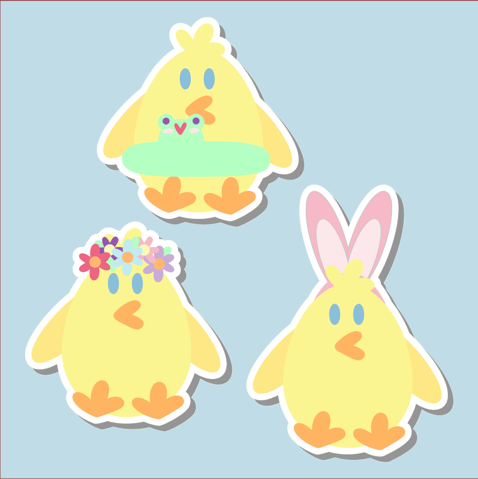 Festive Chicks Sticker Sheet