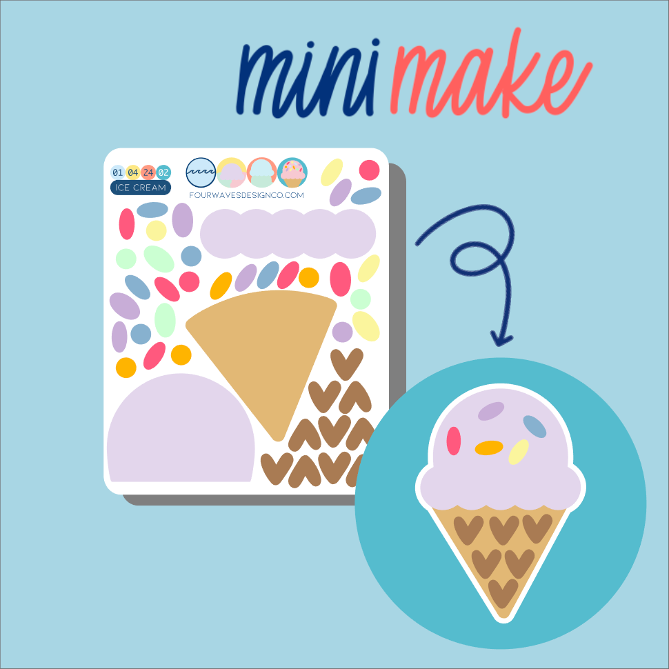 Ice Cream miniMAKE Stickers Set