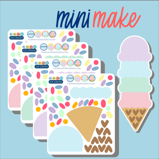 Ice Cream miniMAKE Stickers Set