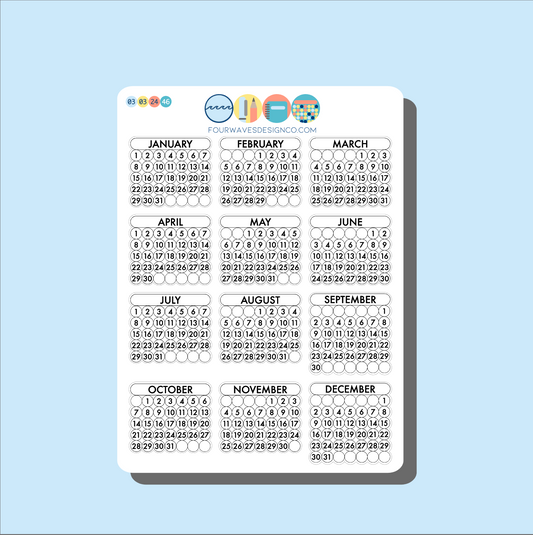 Mini Calendar Planner Journal Stickers