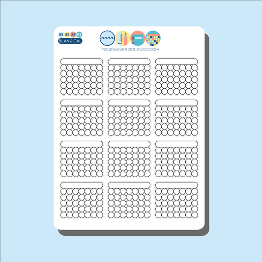 Blank Mini Calendar Planner Journal Stickers