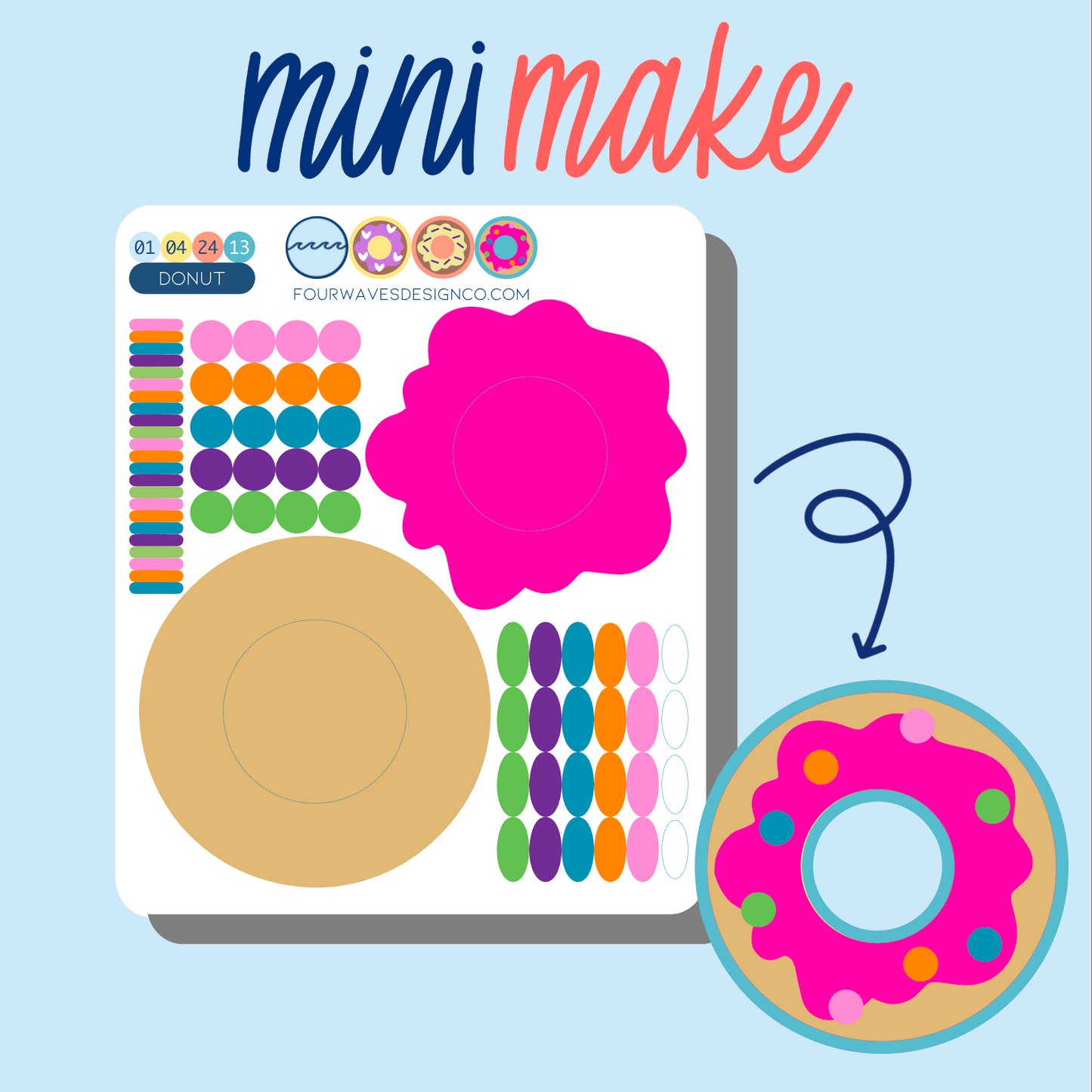 Donut miniMAKE Stickers Set