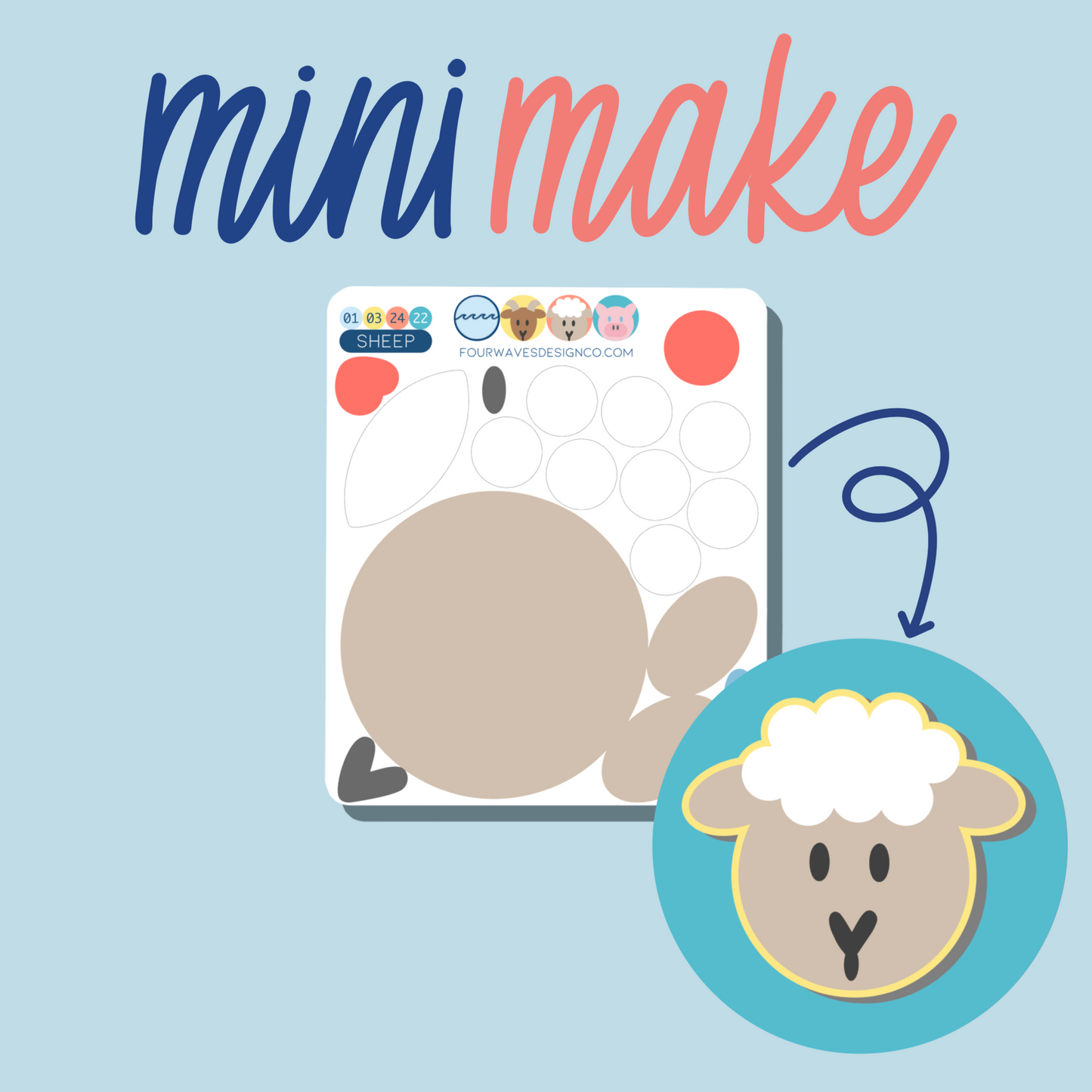 Sheep miniMAKE Stickers