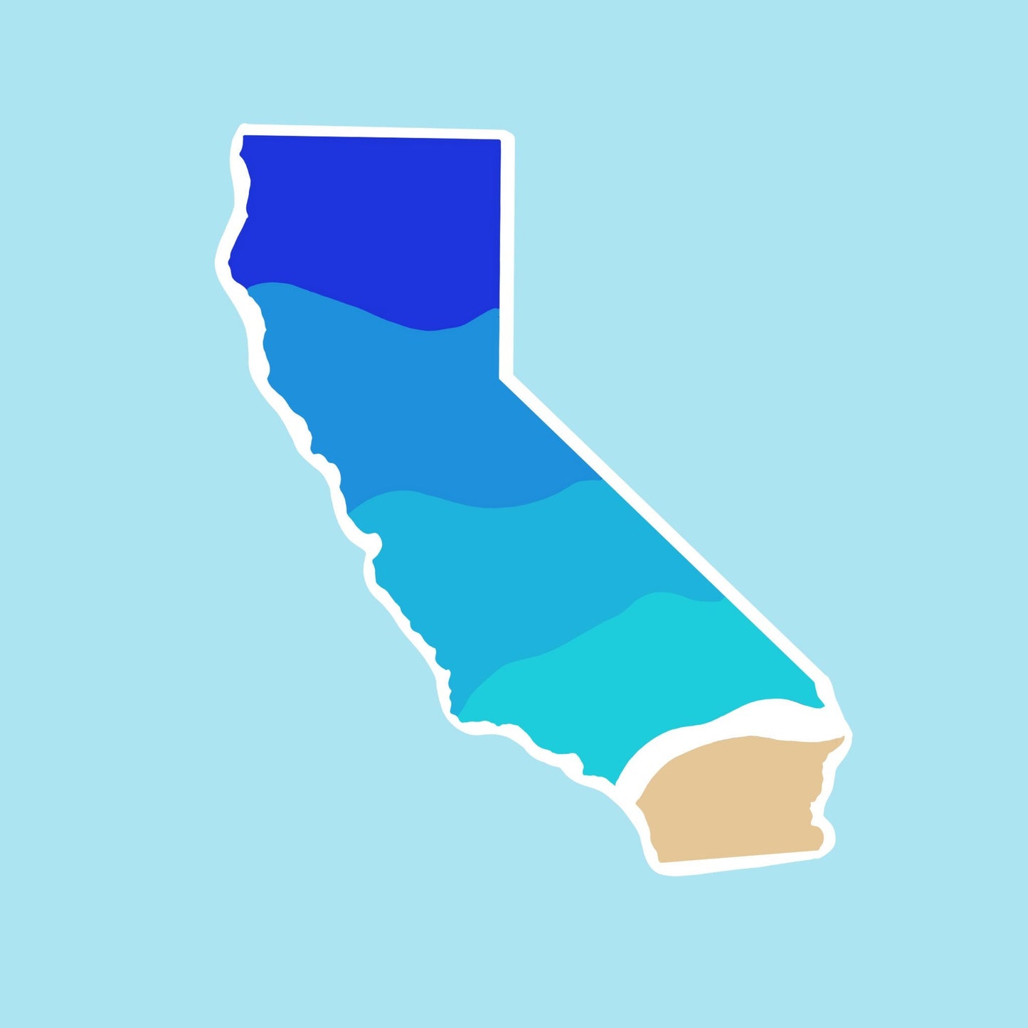 California Waves Sticker