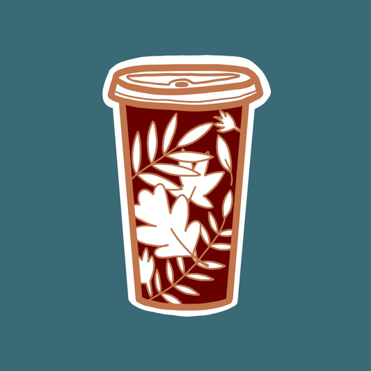 Fall Leaves Coffee Cup Sticker