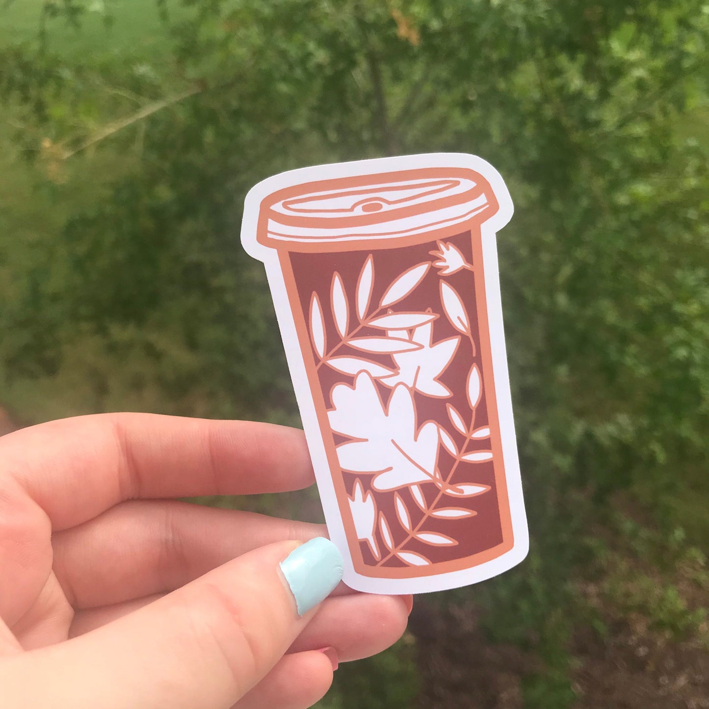 Fall Leaves Coffee Cup Sticker